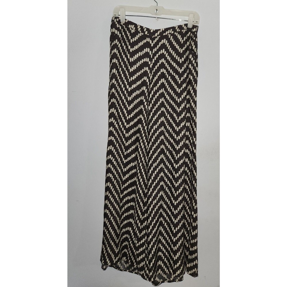 Anthropologie Cartonnier Wide Leg Palazzo Flare Pants Size 6 Pockets Side Zip